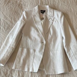 J. Crew White Single-Button Patch-Pocket Blazer